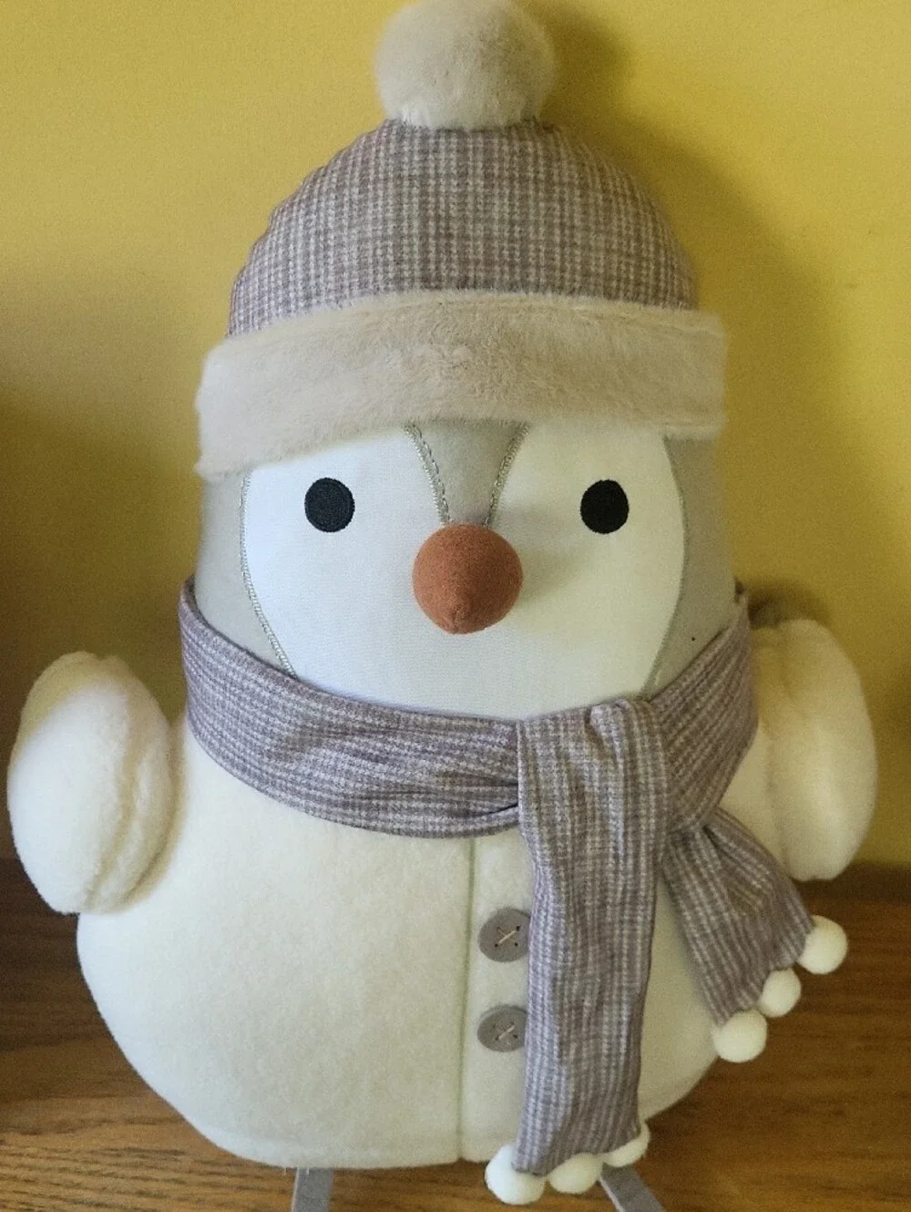 Wondershop Cream and Gray Plush Snowman Accent Pillow